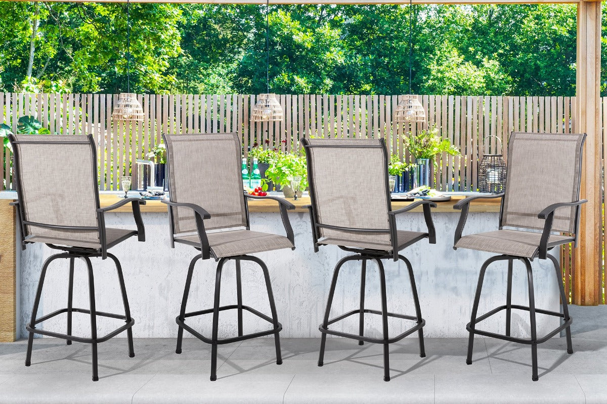 Walsunny Patio Furniture Outdoo High Bar Stools Set