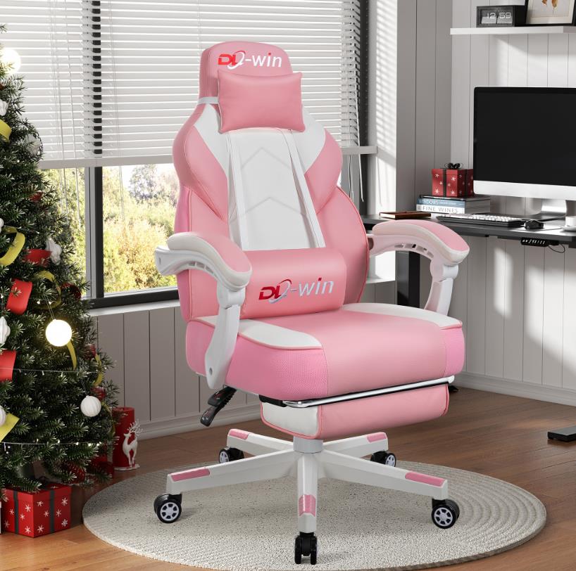 Walsunny Gaming Chairs with Footrest, Massage Leather Game Chair for Adults Big and Tall Gamer Chair with Headrest and Lumbar Support with Ergonomic PU Leather