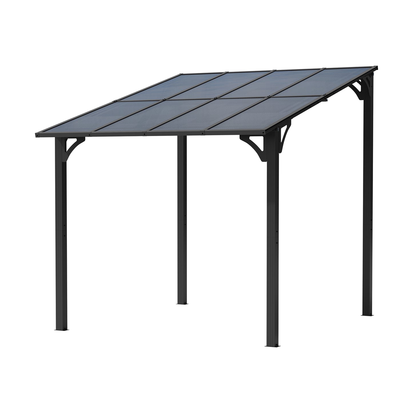 Walsunny 10’ x 10’ Gazebo, Wall Mounted Gazebos Pergola on Clearance, Outdoor Patio Lean to Gazebo Awnings for Deck, Porch, Backyard and More
