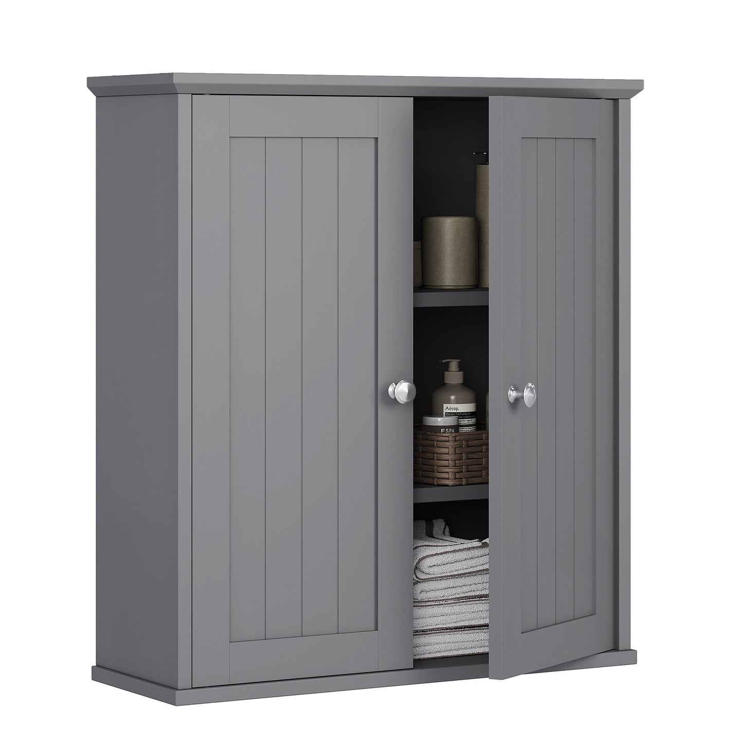 Walsunny Bathroom Medicine Cabinet, Wall-mounted Storage Cabinet with Adjustable Partitions, Cosmetics Storage Cabinet for Dining room, Bedroom