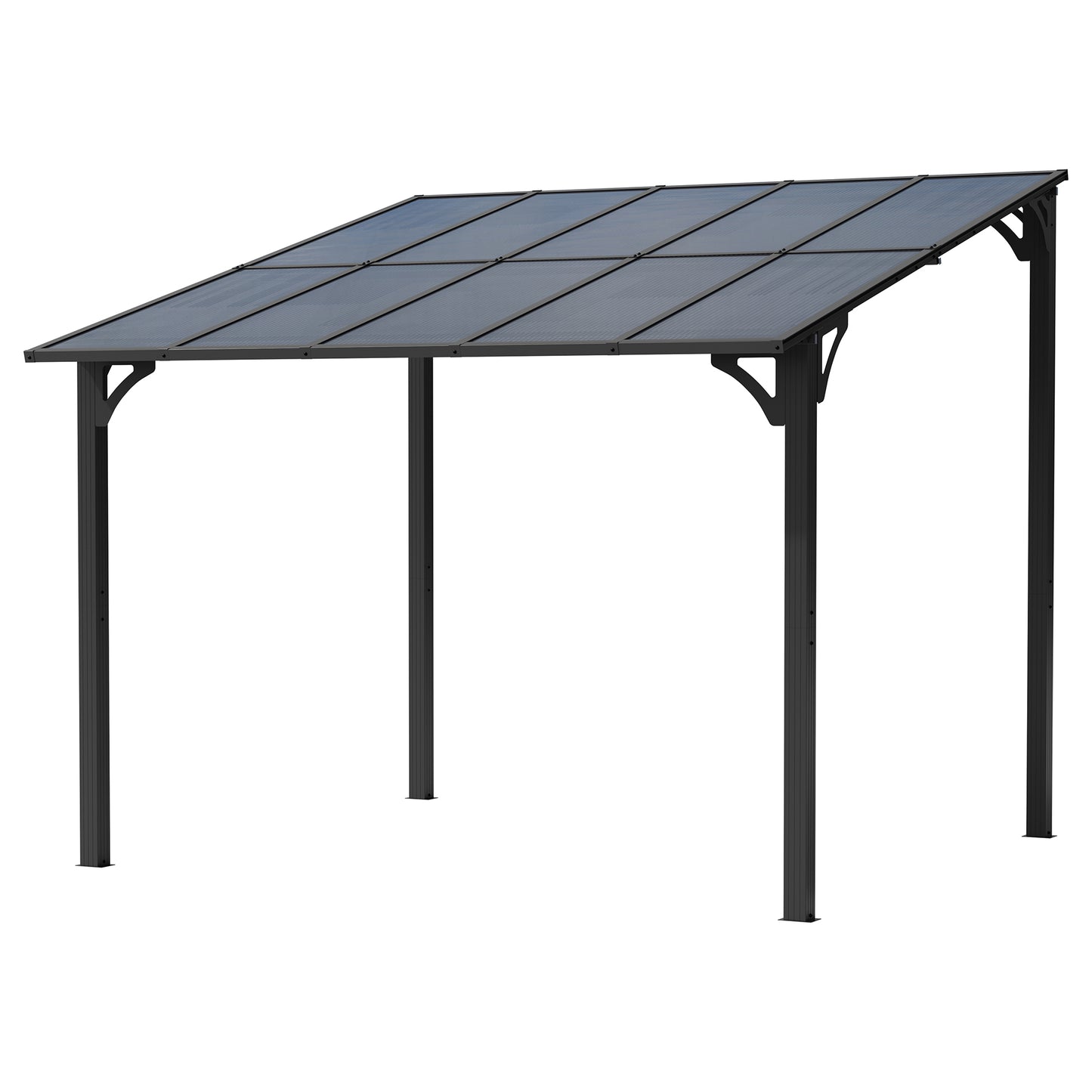 Walsunny 10’ x 10’ Gazebo, Wall Mounted Gazebos Pergola on Clearance, Outdoor Patio Lean to Gazebo Awnings for Deck, Porch, Backyard and More