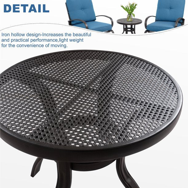 Walsunny 3-Piece Outdoor Bistro Set, Metal Frame#color_blue