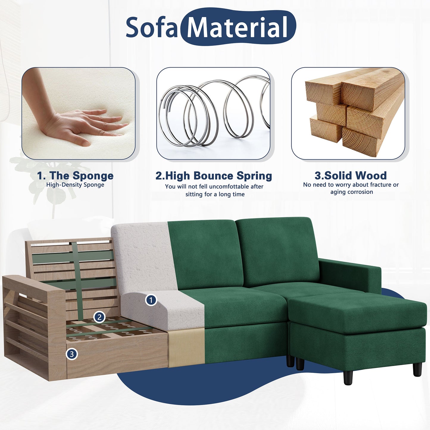 sectional couch #color_green