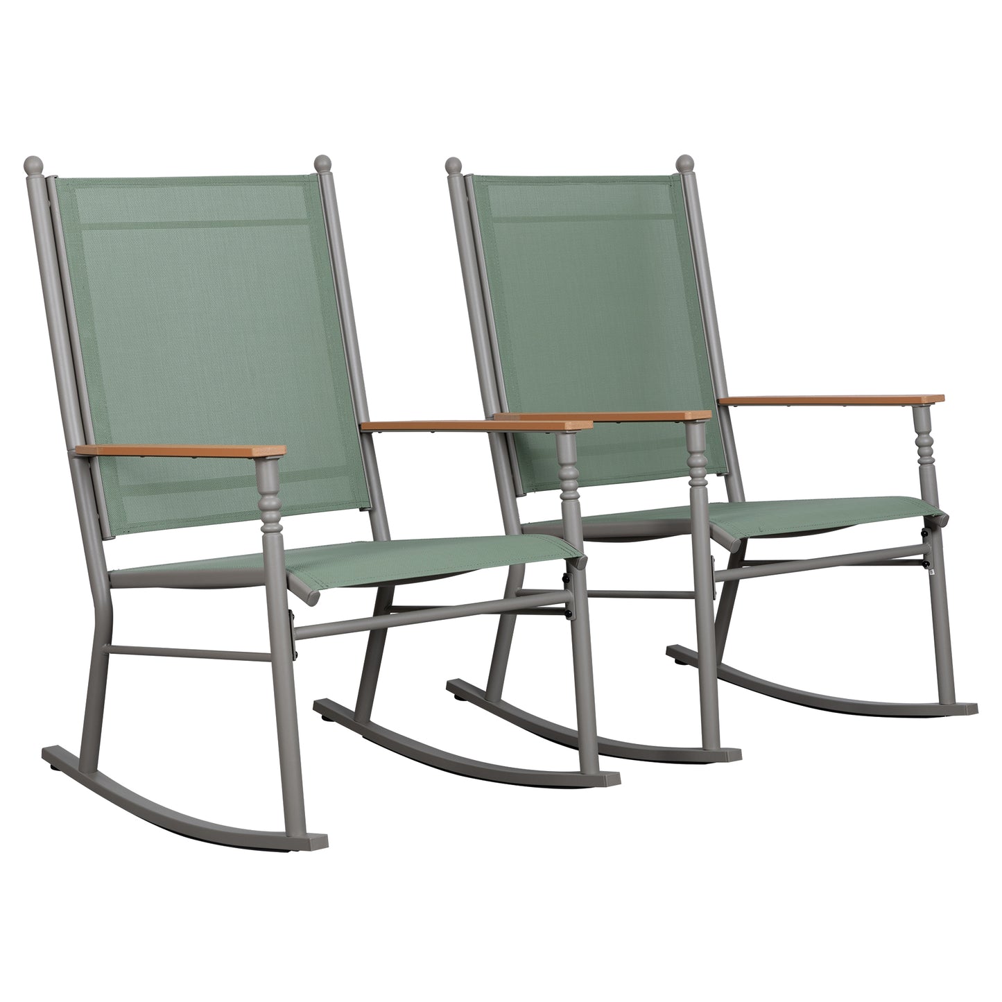 Walsunny Outdoor Metal Rocking Chairs Patio Seating Bistro Rocker for Porch Backyard Lawn Garden
