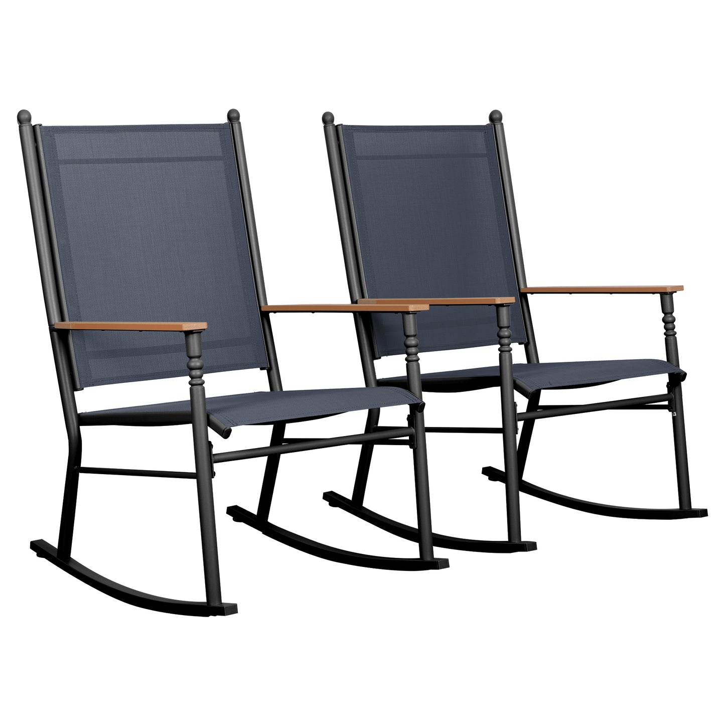 Walsunny Outdoor Metal Rocking Chairs Patio Seating Bistro Rocker for Porch Backyard Lawn Garden