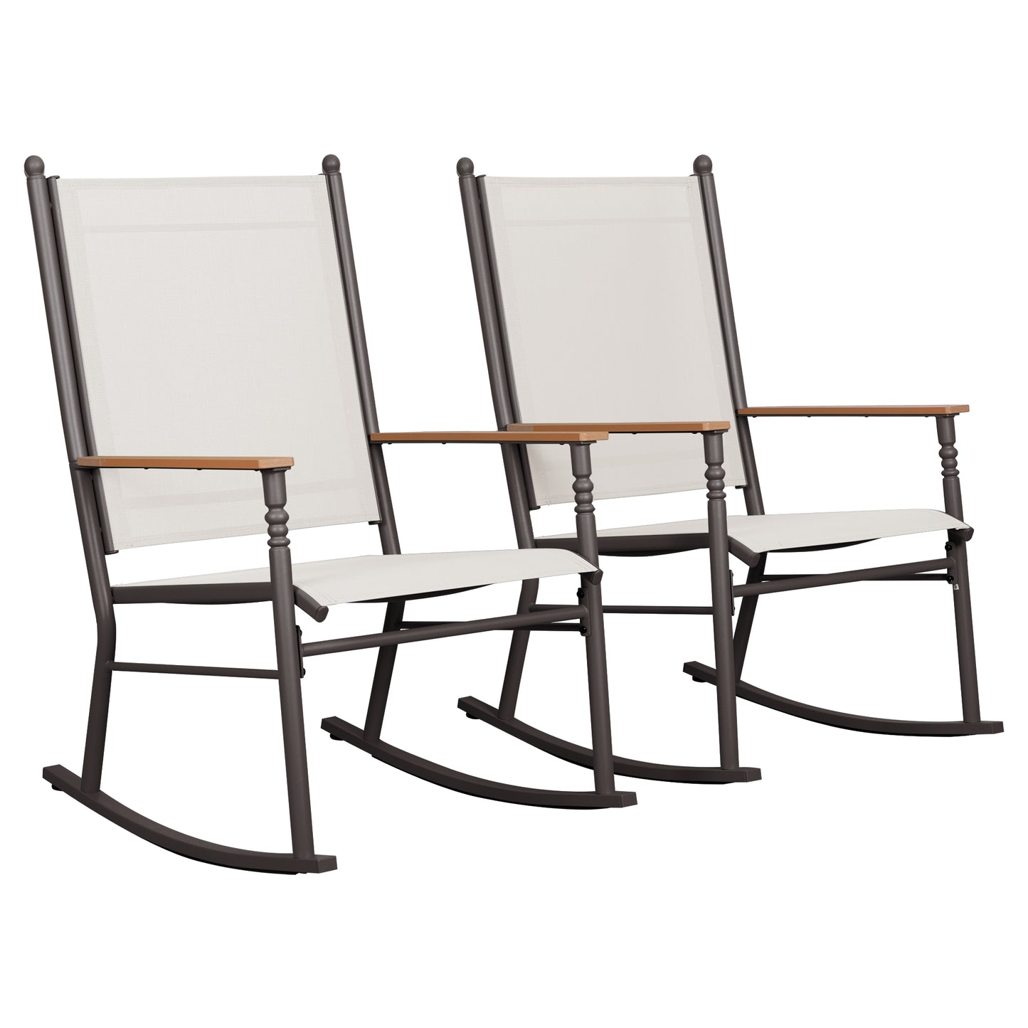 Walsunny Outdoor Metal Rocking Chairs Patio Seating Bistro Rocker for Porch Backyard Lawn Garden