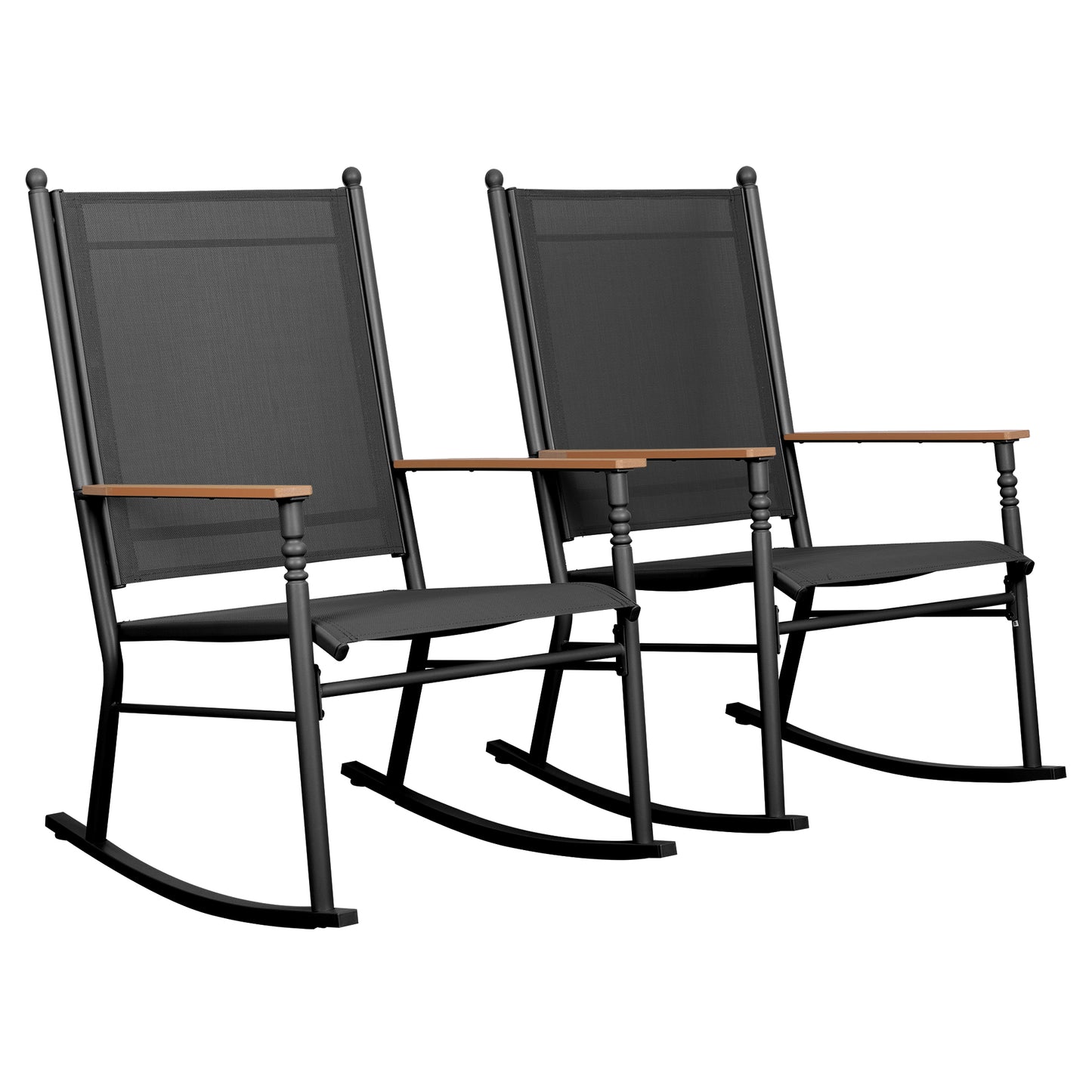 Walsunny Outdoor Metal Rocking Chairs Patio Seating Bistro Rocker for Porch Backyard Lawn Garden