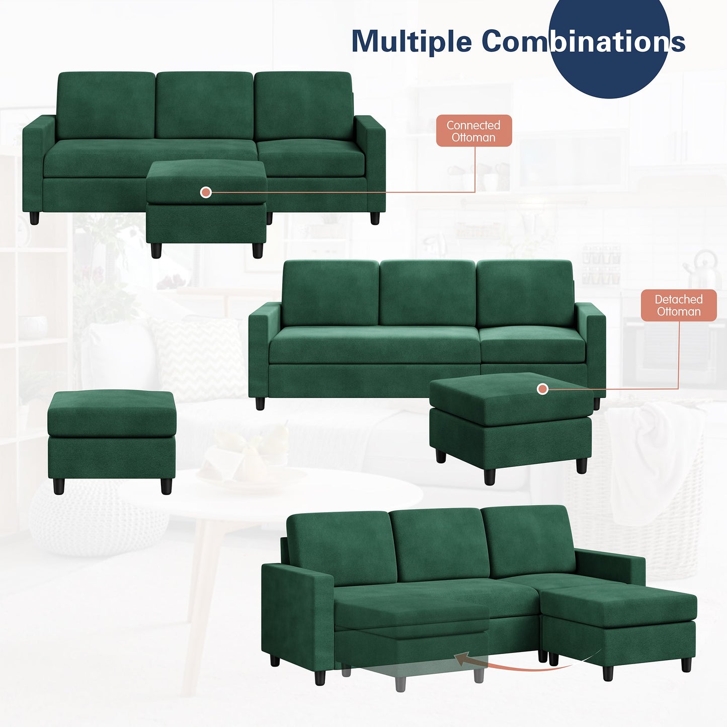 sectional couch #color_green