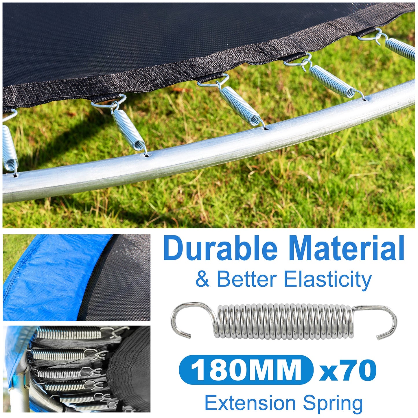 Walsunny Trampoline 14FT Trampoline Enclosure Net Outdoor Jump Trampoline PVC Spring Cover ASTM Approved Padding Premium Bouncer for Kids and Adults