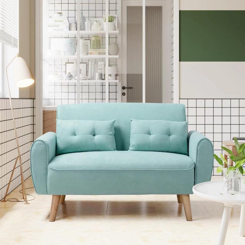 Walsunny 2-seat 47'' Small Modern Love Seat Sofa#color_green