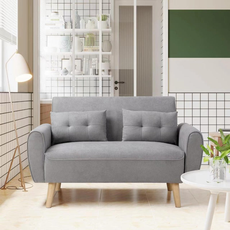 Walsunny 2-seat 47'' Small Modern Love Seat Sofa#color_light-grey