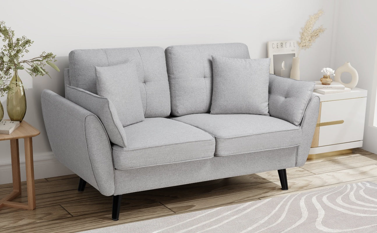 Walsunny 63‘’ Loveseat 2-Seat Sofa Couch With Pillows#color_light-grey