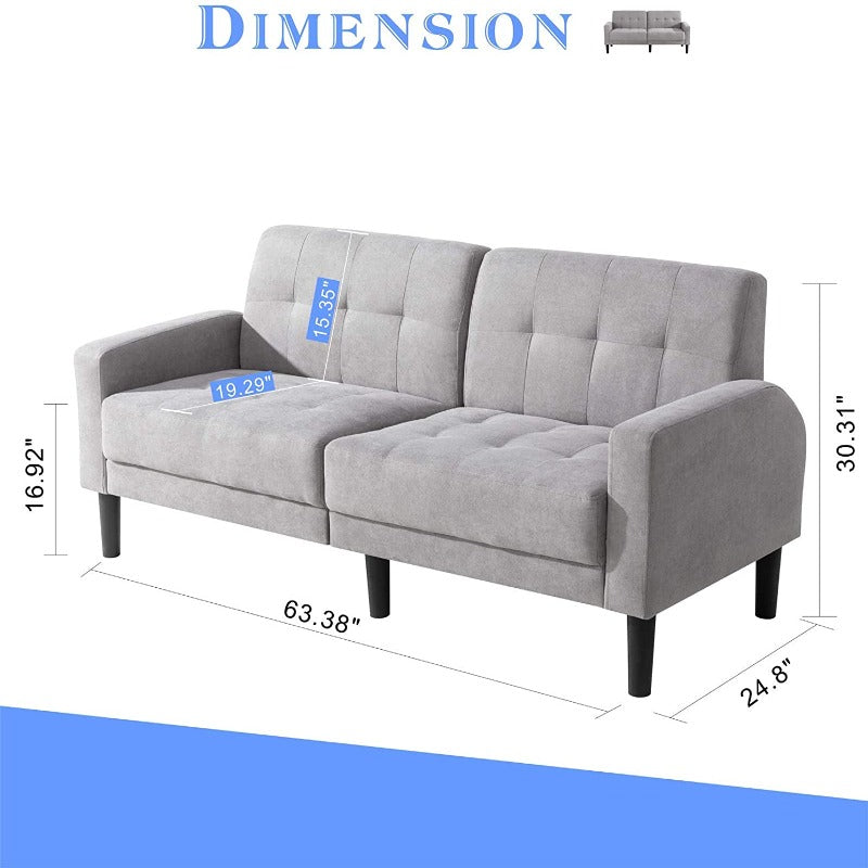 Walsunny 63'' Loveseat, 2-Seat Sofa, For Living Room