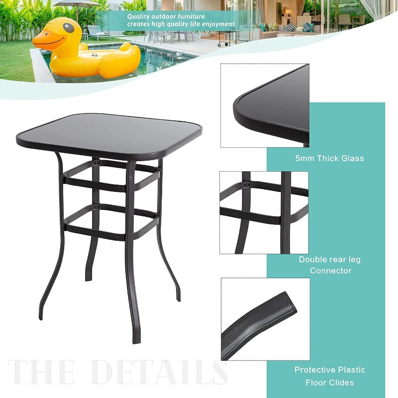 Walsunny Patio Furniture Outdoo High Bar Stools Set