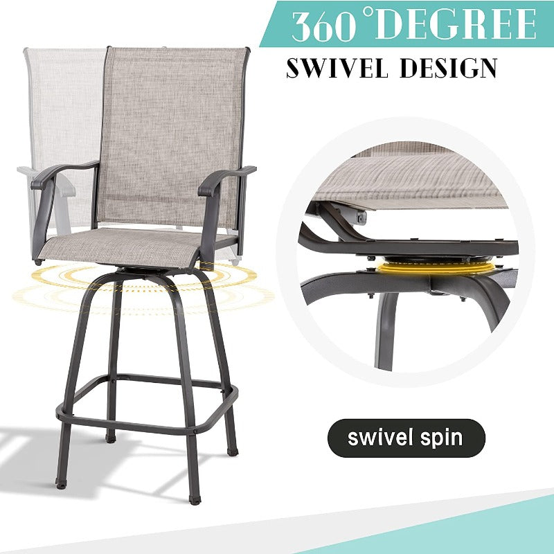 Walsunny Patio Furniture Outdoo High Bar Stools Set
