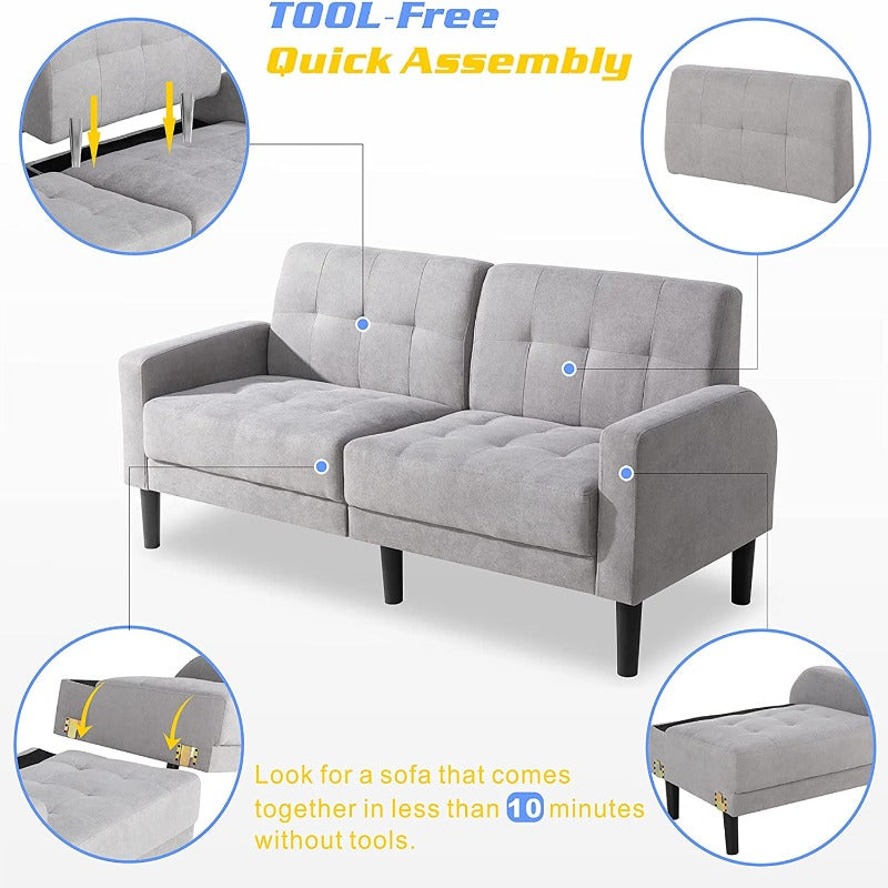 Walsunny 63'' Loveseat, 2-Seat Sofa, For Living Room