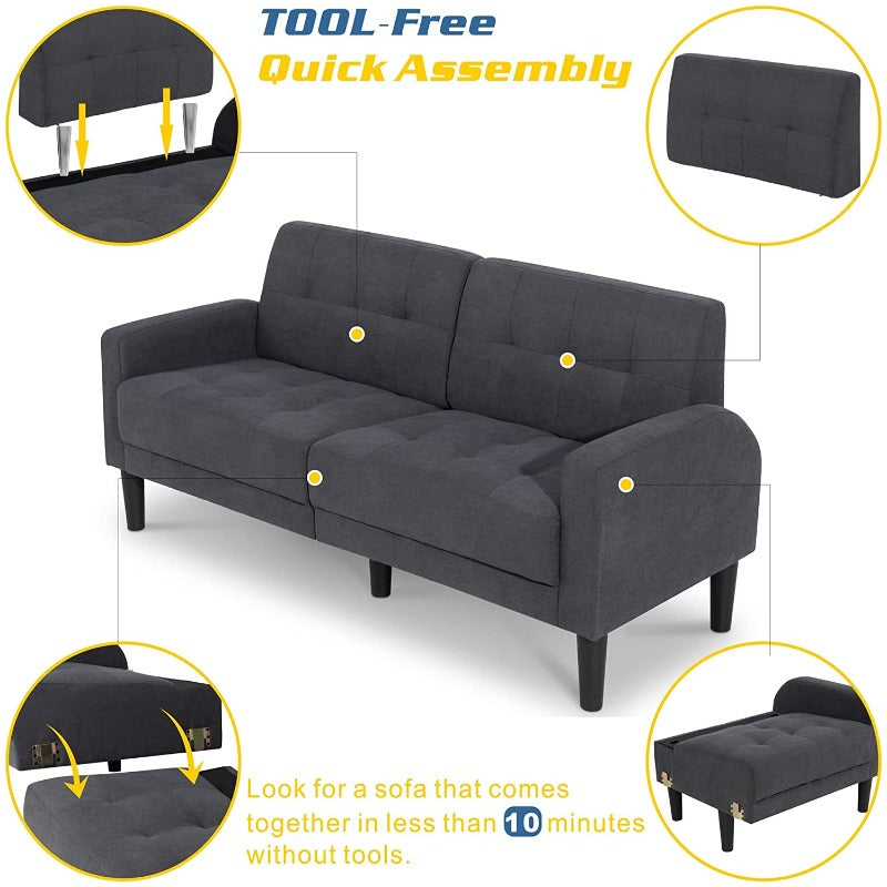 Walsunny 63'' Loveseat, 2-Seat Sofa, For Living Room