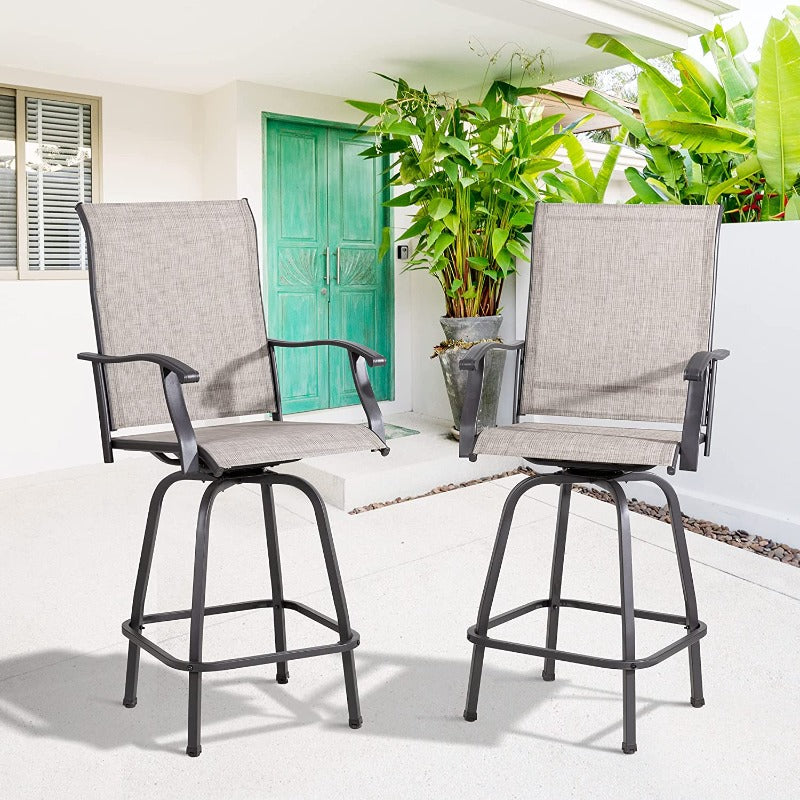 Walsunny Patio Furniture Outdoo High Bar Stools Set
