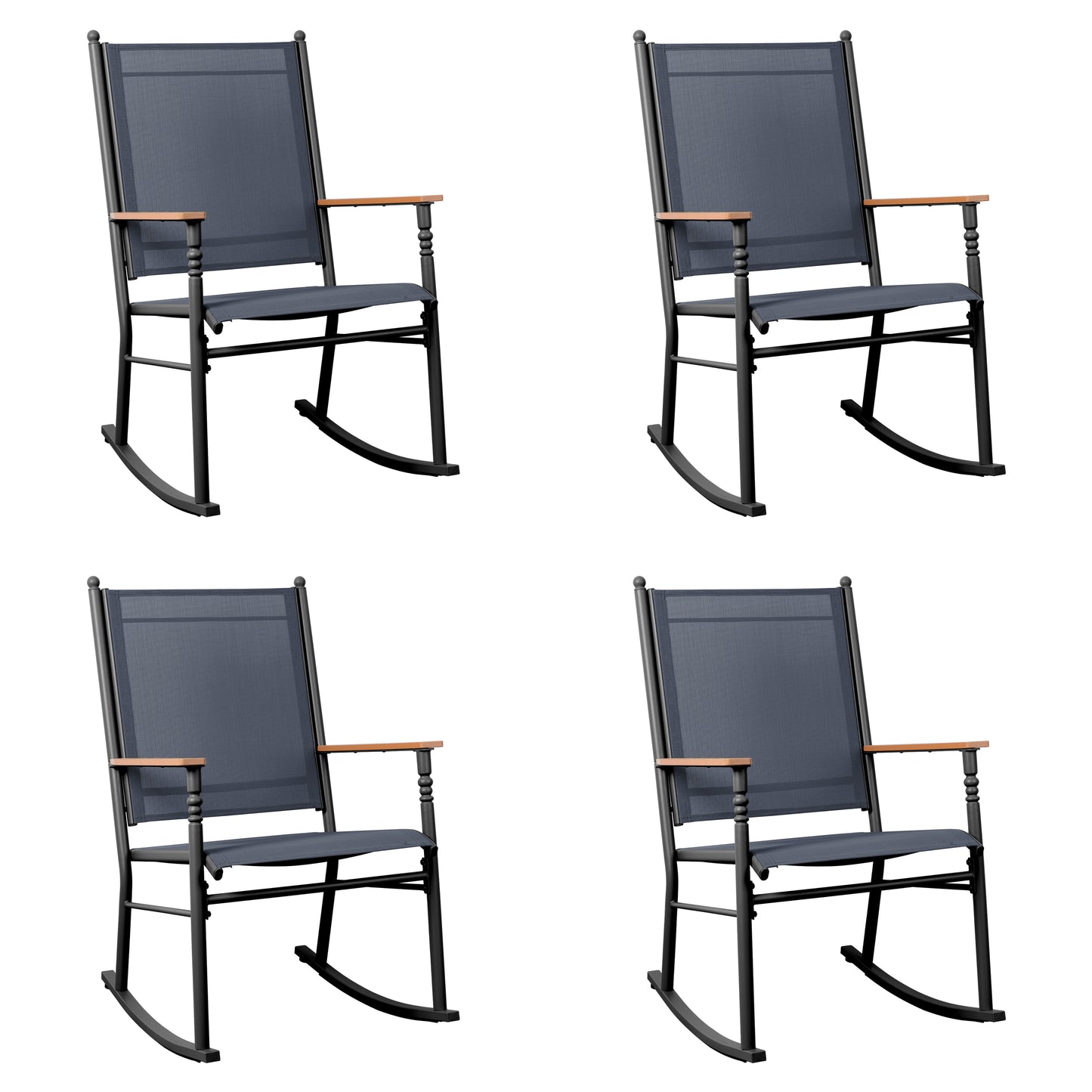 Walsunny Outdoor Metal Rocking Chairs Patio Seating Bistro Rocker for Porch Backyard Lawn Garden