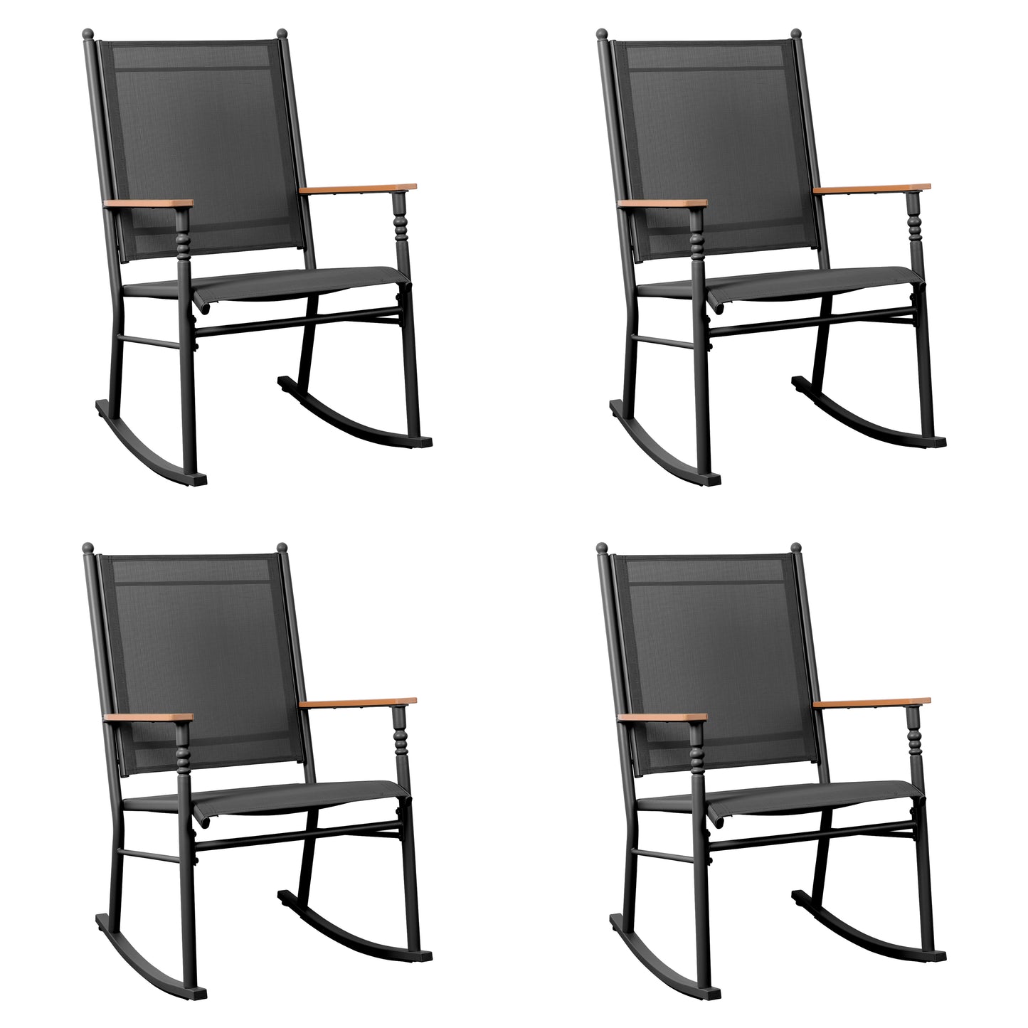 Walsunny Outdoor Metal Rocking Chairs Patio Seating Bistro Rocker for Porch Backyard Lawn Garden