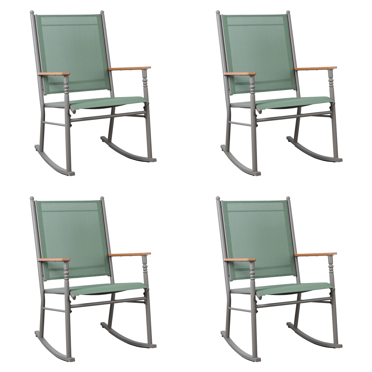Walsunny Outdoor Metal Rocking Chairs Patio Seating Bistro Rocker for Porch Backyard Lawn Garden