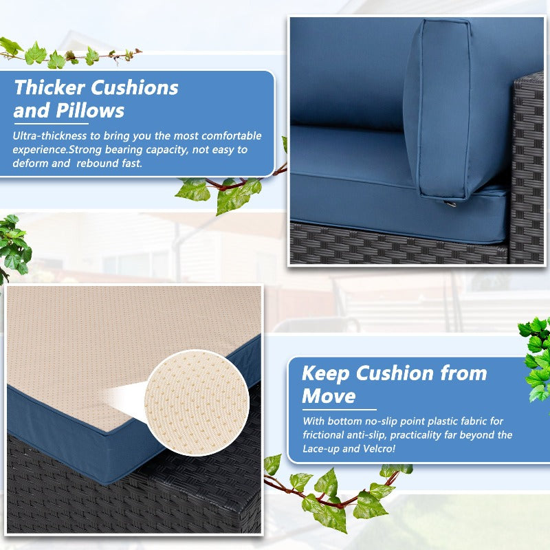 Walsunny 5 Pieces Outdoor Sectional Sofa, Patio furniture Set#color_aegean-blue