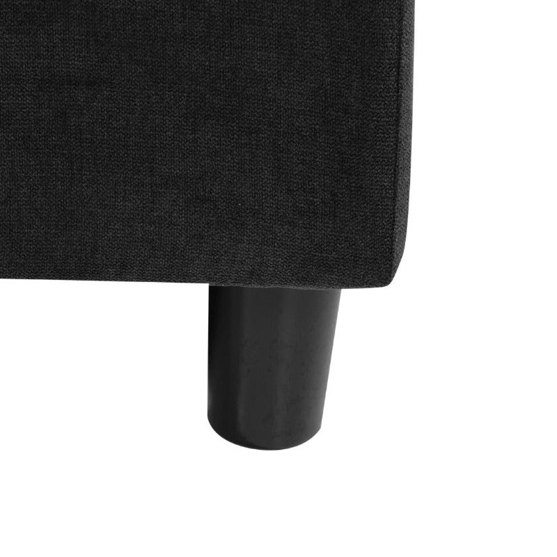 Walsunny 3 Seat L-Shaped Sectional Sofa With Movable Ottoman#color_black