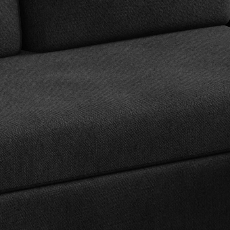 Walsunny 3 Seat L-Shaped Sectional Sofa With Movable Ottoman#color_black