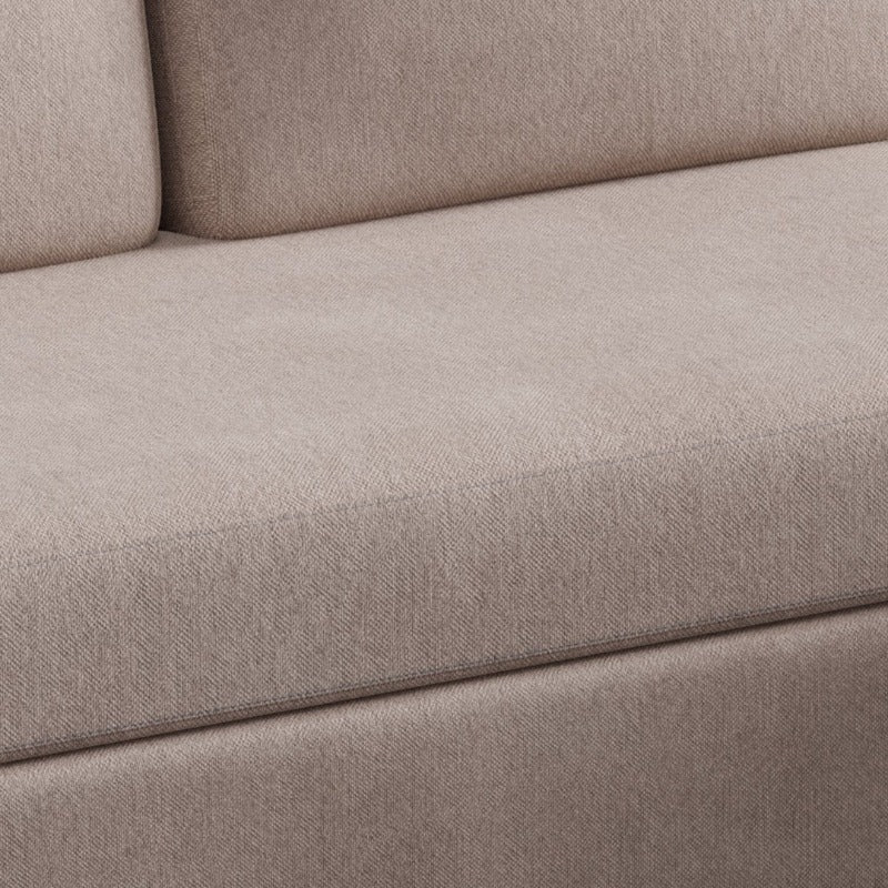 Walsunny 3 Seat L-Shaped Sectional Sofa With Movable Ottoman#color_khaki