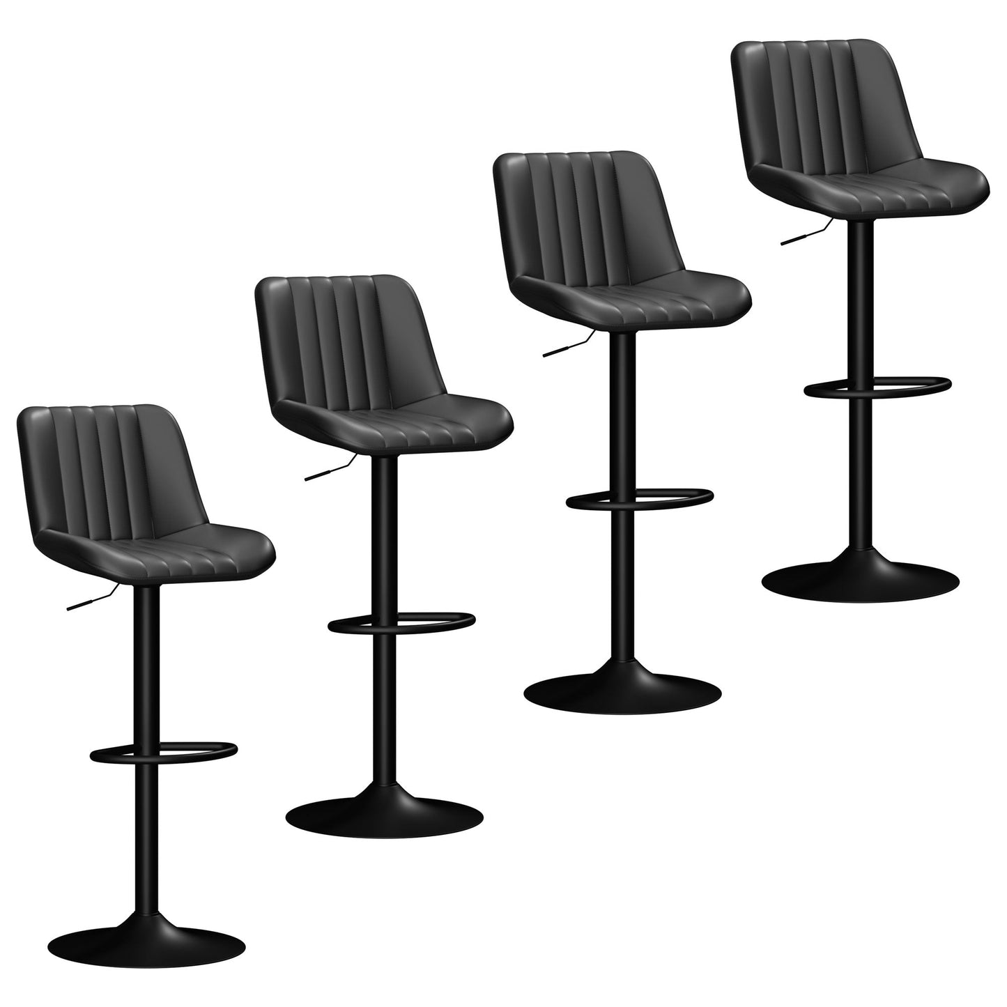 Walsunny Bar Stools Set of 2,Adjustable Leather Counter Height with High Backrest,Bar Chairs for Kitchen Island Dining,Room Bar
