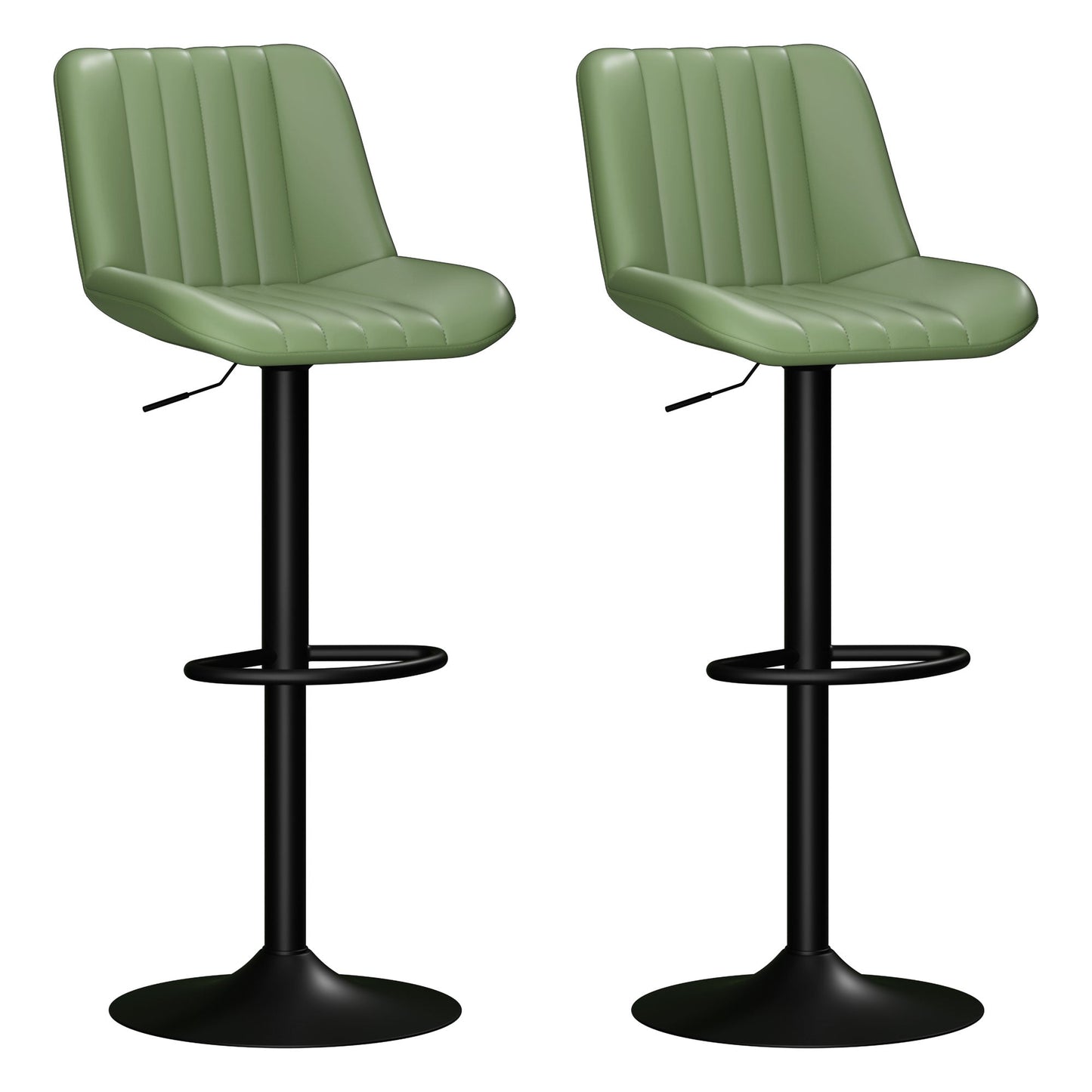 Walsunny Bar Stools Set of 2,Adjustable Leather Counter Height with High Backrest,Bar Chairs for Kitchen Island Dining,Room Bar
