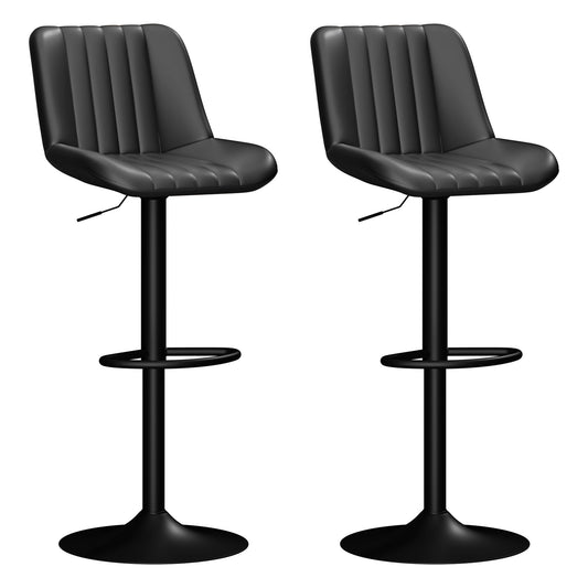 Walsunny Bar Stools Set of 2,Adjustable Leather Counter Height with High Backrest,Bar Chairs for Kitchen Island Dining,Room Bar