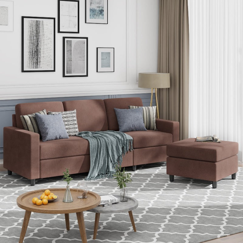 sectional couch #color_brown