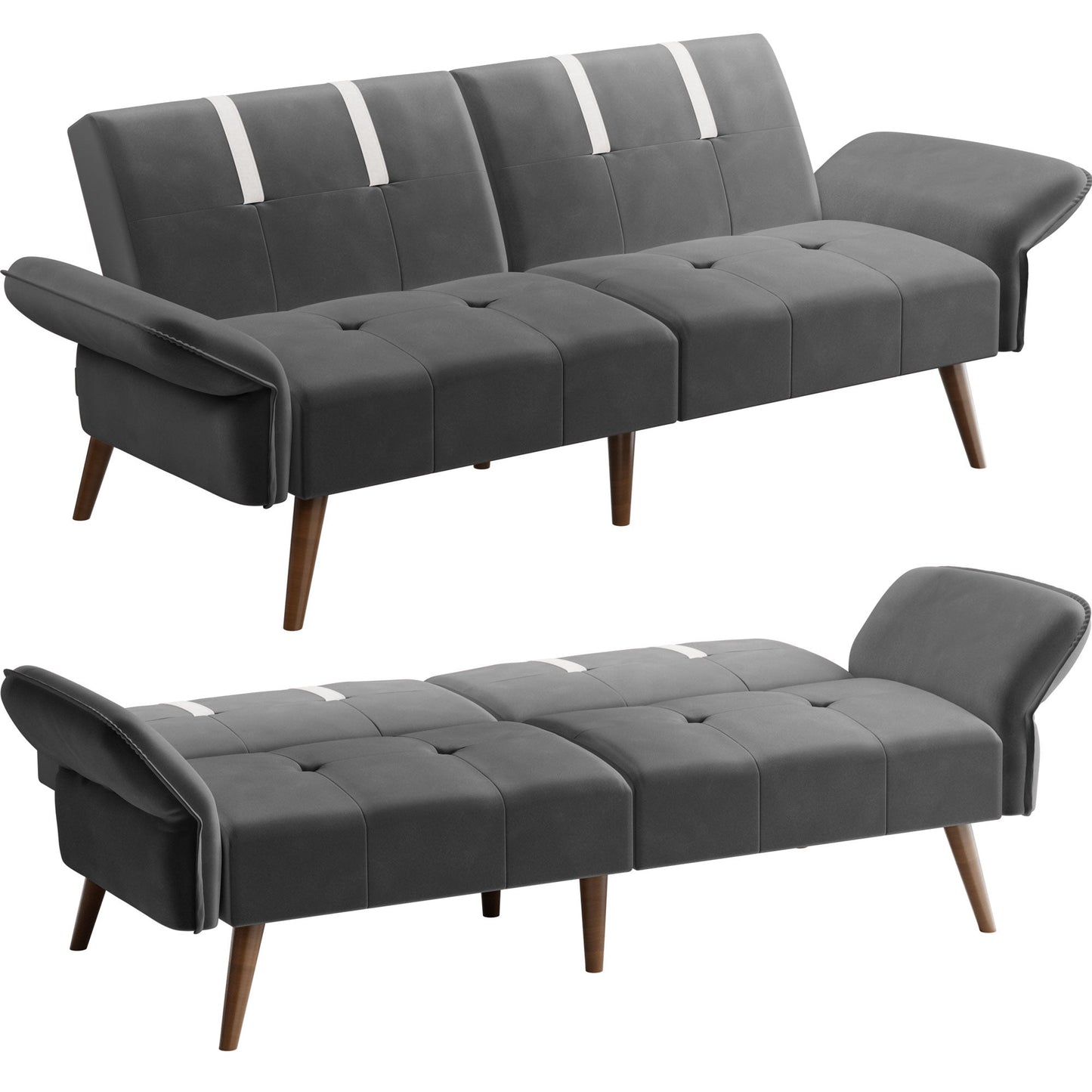 Walsunny Velvet Loveseat Sofa Couch Sofa cama for Apartments