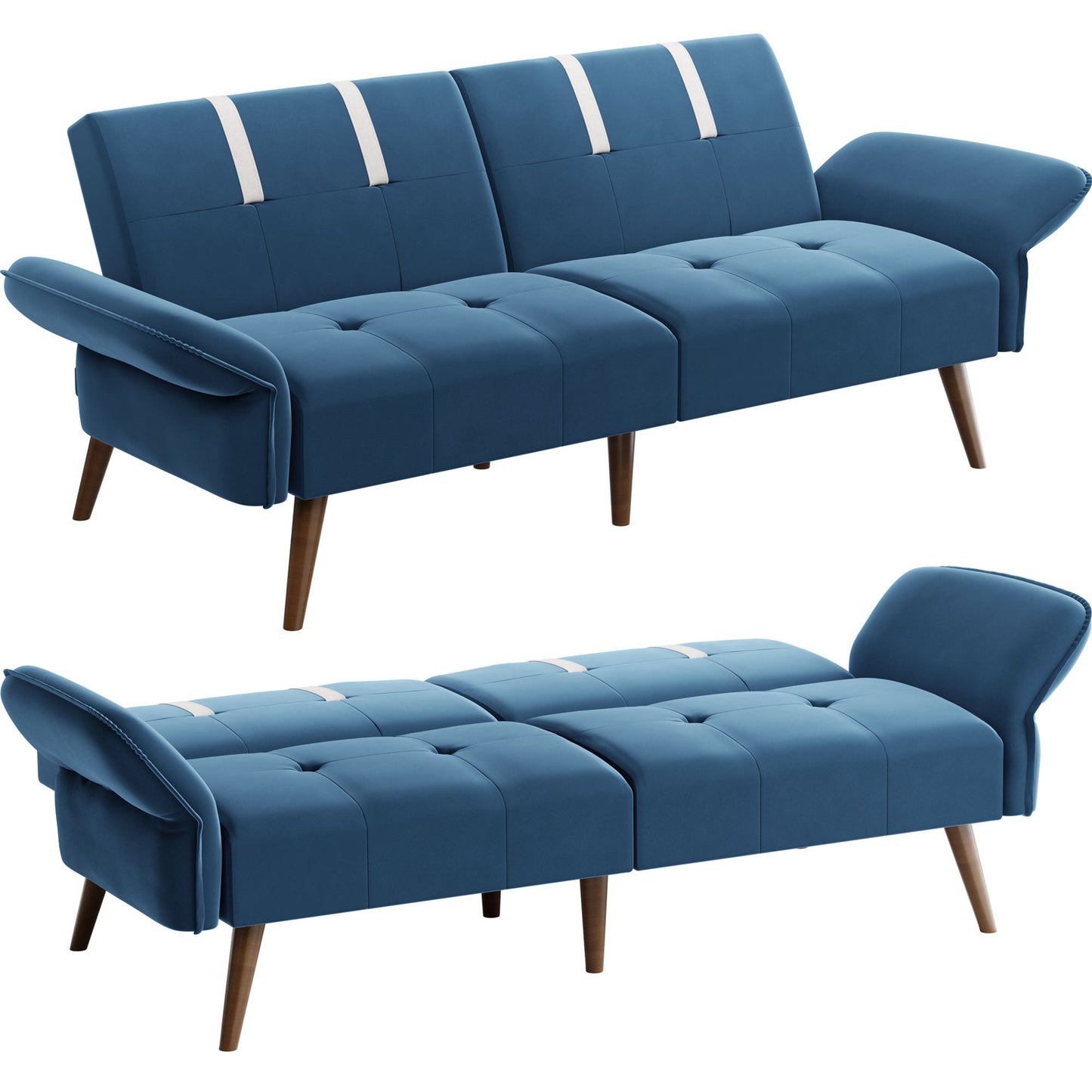 Walsunny Velvet Loveseat Sofa Couch Sofa cama for Apartments