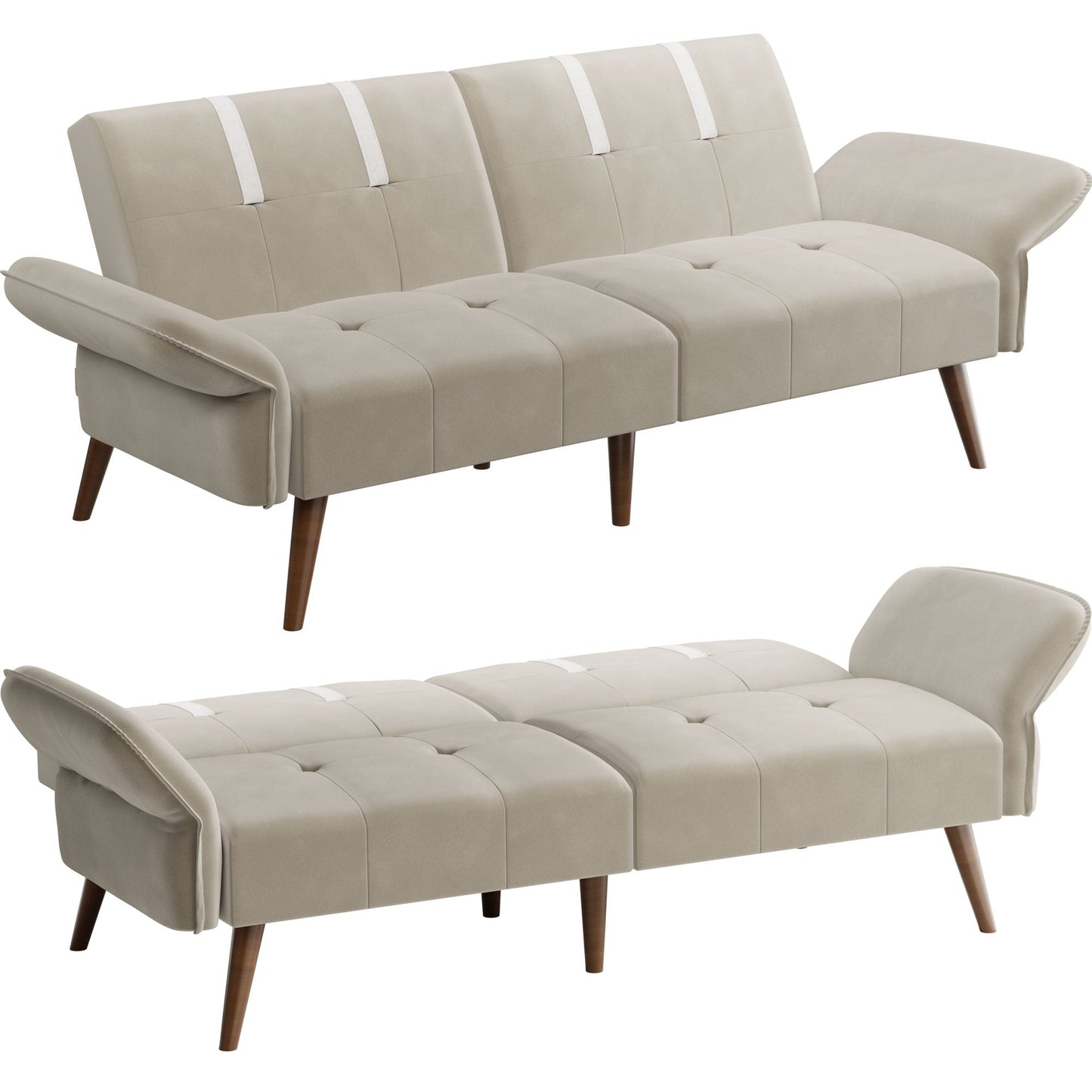 Walsunny Velvet Loveseat Sofa Couch Sofa cama for Apartments