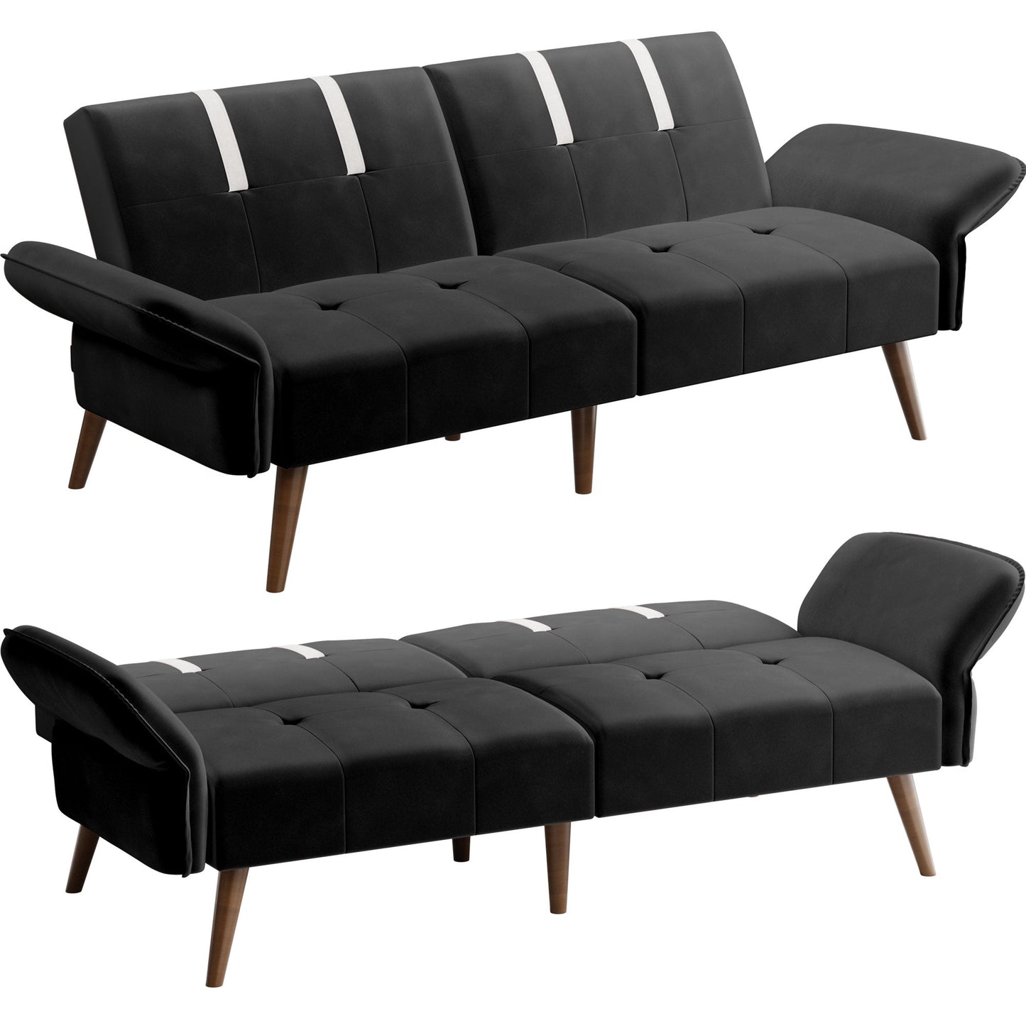 Walsunny Velvet Loveseat Sofa Couch Sofa cama for Apartments
