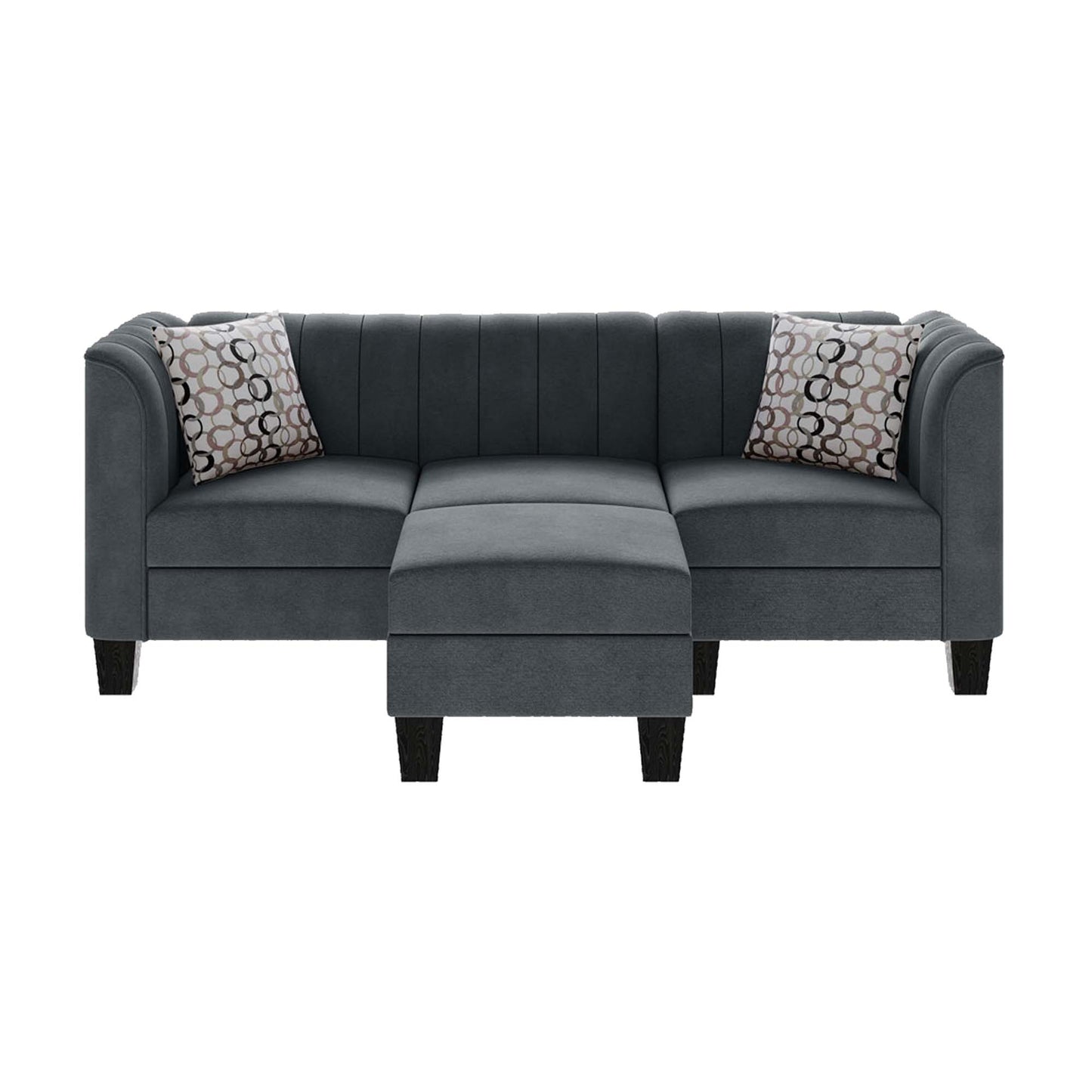 Walsunny 3 Seat L Shaped Sofa with High Armrest Upgraded Convertible Sectional Sofa
