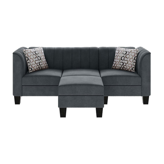 Walsunny 3 Seat L Shaped Sofa with High Armrest Upgraded Convertible Sectional Sofa