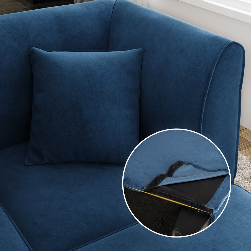 Walsunny Velvet 5 Pieces Modular Sectional Sofa L-Shaped Couch With Reversible Chaise