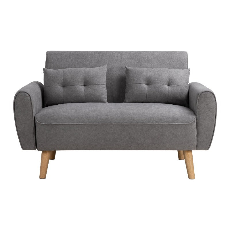 Walsunny 2-seat 47'' Small Modern Love Seat Sofa#color_light-grey