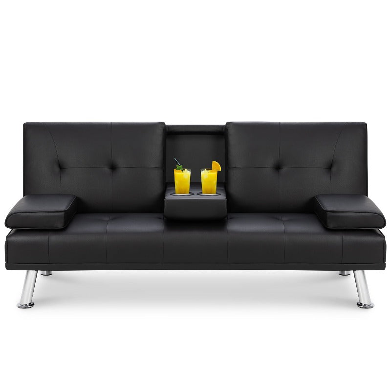 Walsunny Modern Convertible Sleeper Sofa Bed#color_black