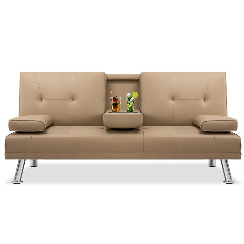 Walsunny Modern Convertible Sleeper Sofa Bed#color_khaki