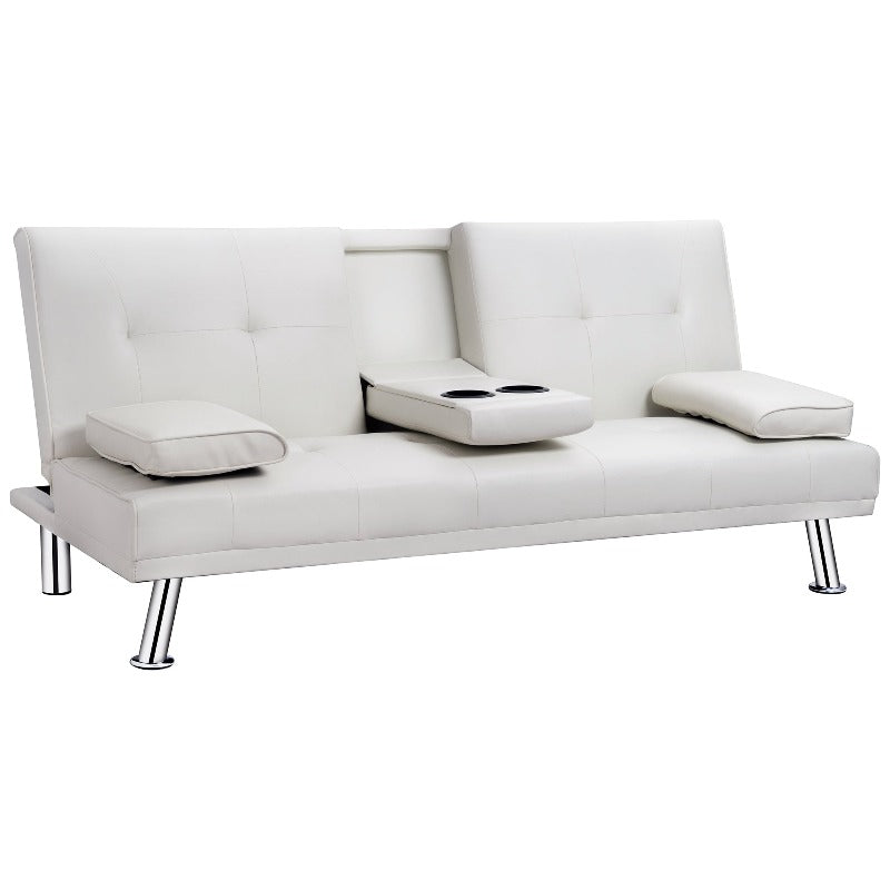 Walsunny Modern Convertible Sleeper Sofa Bed#color_white