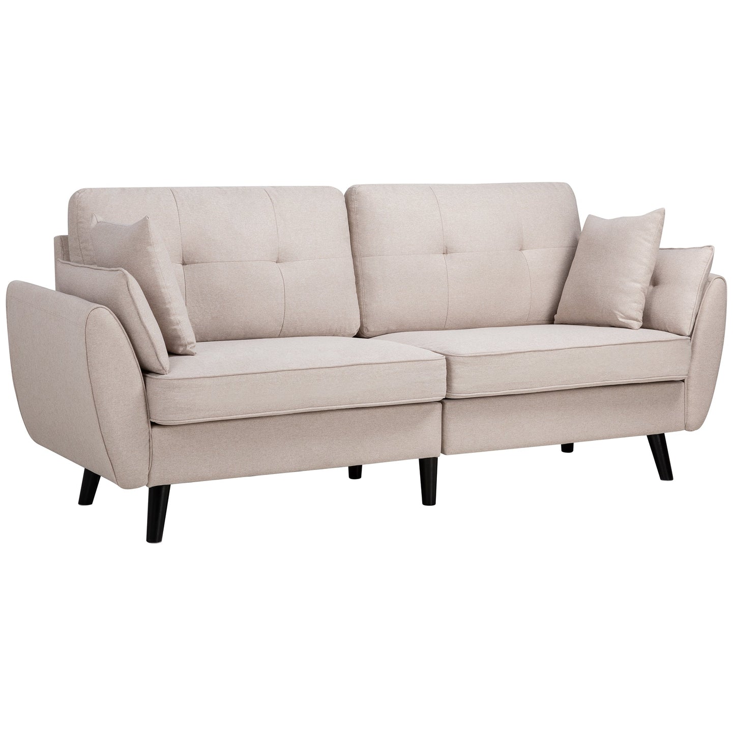 Walsunny 91‘’ 3-Seat Sofa Couch With Pillows#color_creamy-white