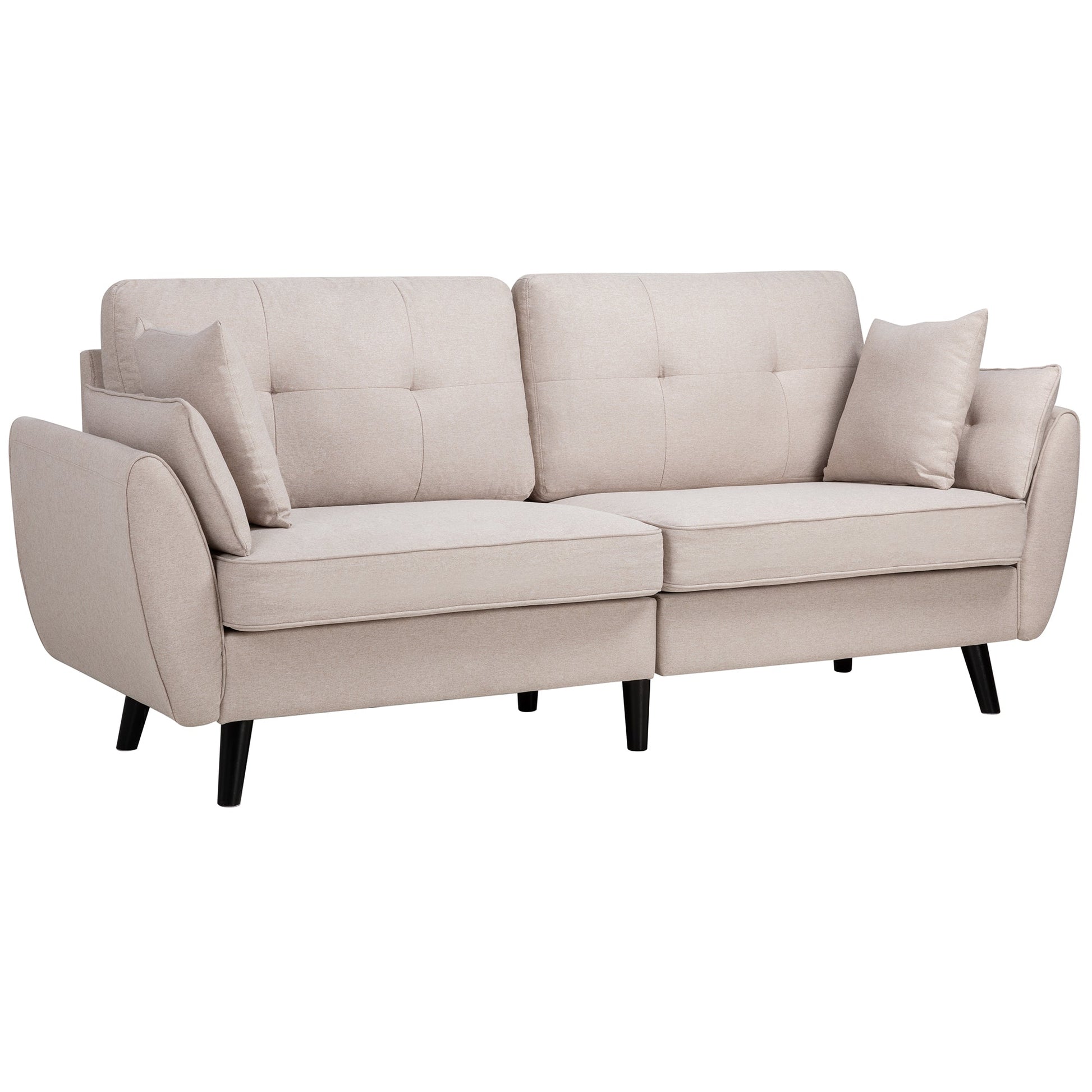 Walsunny 91‘’ 3-Seat Sofa Couch With Pillows#color_creamy-white