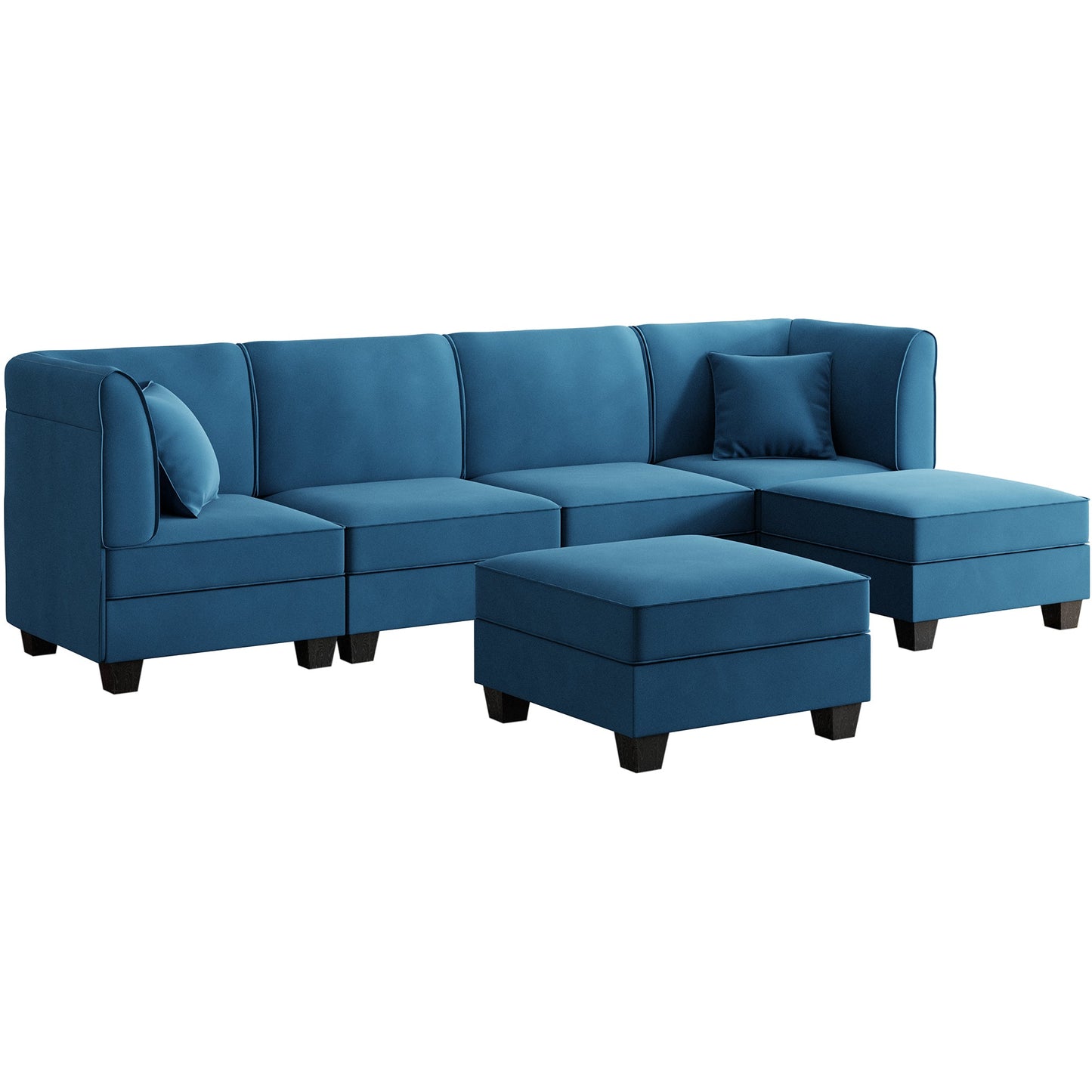 Walsunny U-Shape Convertible Sectional Sofa Couch with 6 Seats