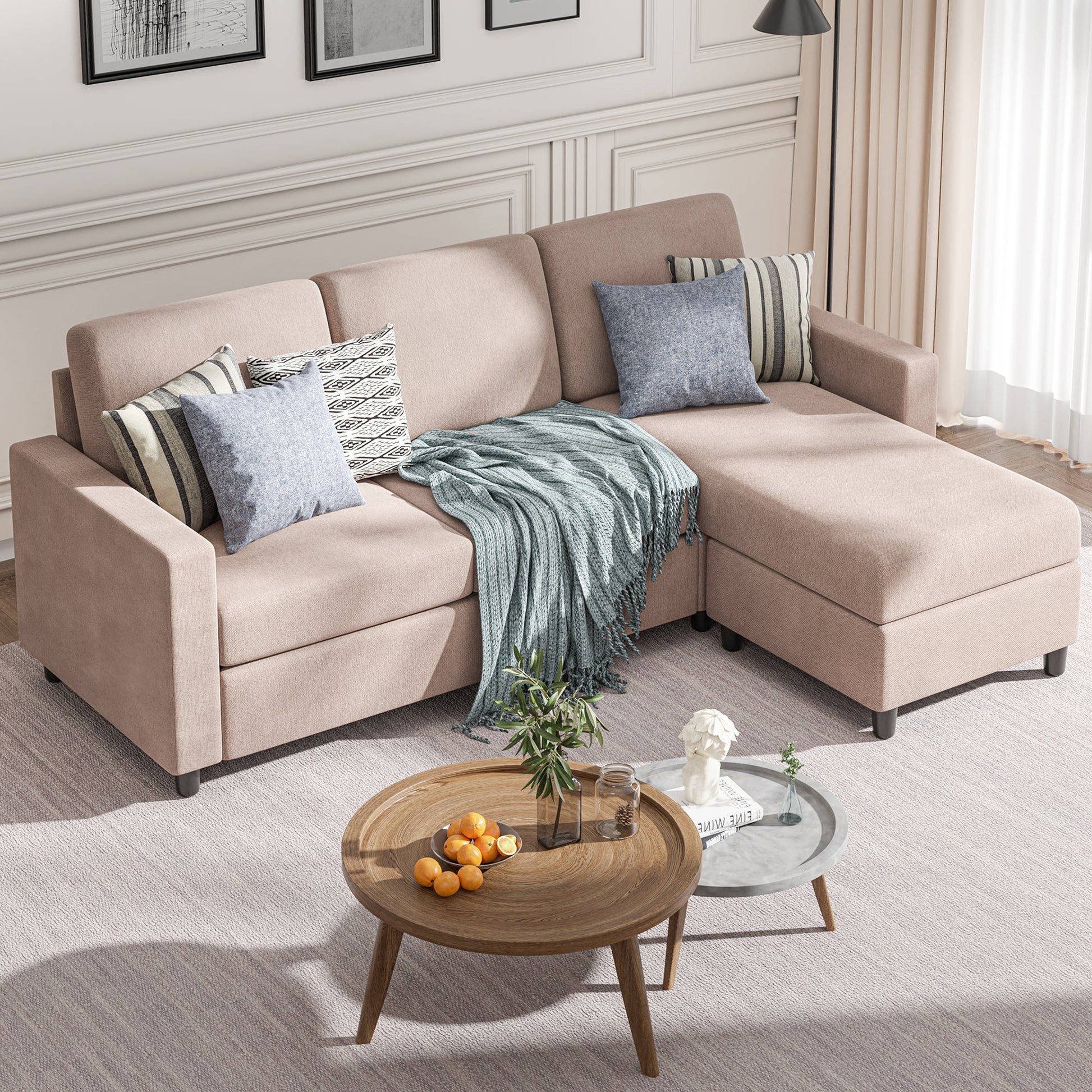 sectional couch #color_khaki
