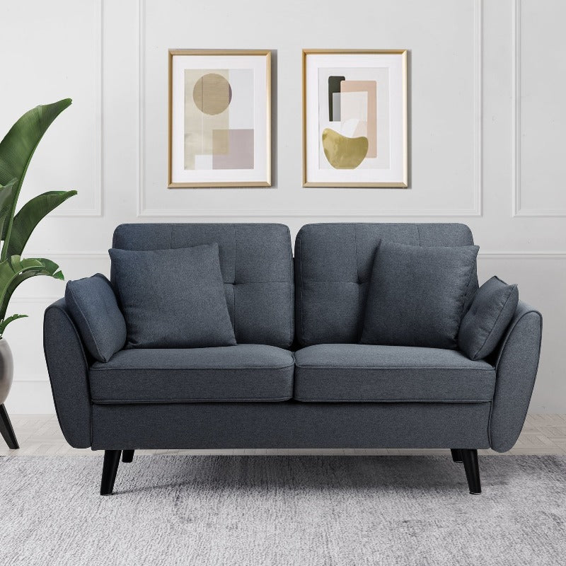 Walsunny 63‘’ Loveseat 2-Seat Sofa Couch With Pillows#color_dark-grey