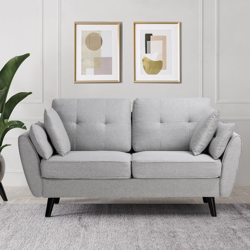 Walsunny 63‘’ Loveseat 2-Seat Sofa Couch With Pillows#color_light-grey